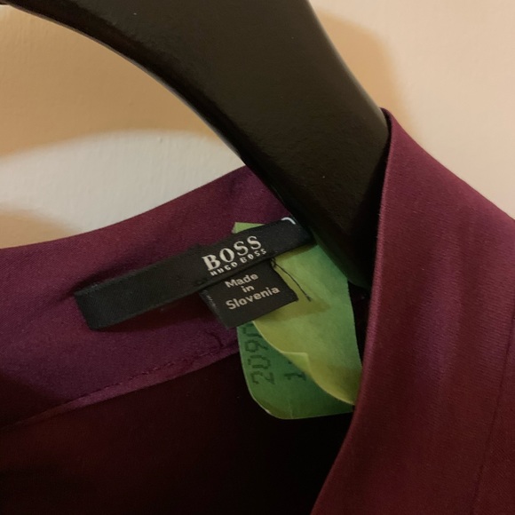 Hugo Boss silk purple deep Vneck dress size 4 - Picture 3 of 5
